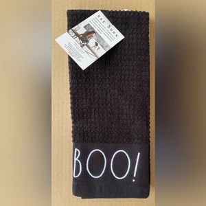 Rae Dunn BOO HAPPY HALLOWEEN SPOOKY Kitchen Towel Set of 3 NEW